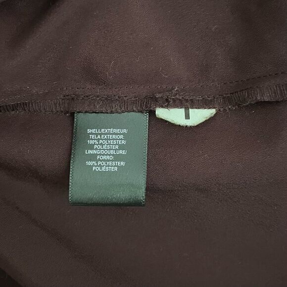 Ann Taylor Women’s Floral Tie Neck Shirt Dress Brown Pink Size‎ Small Petite - Picture 11 of 11